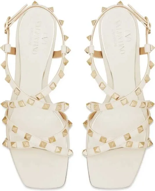 Valentino Garavani Rockstud 60mm leather sandals White