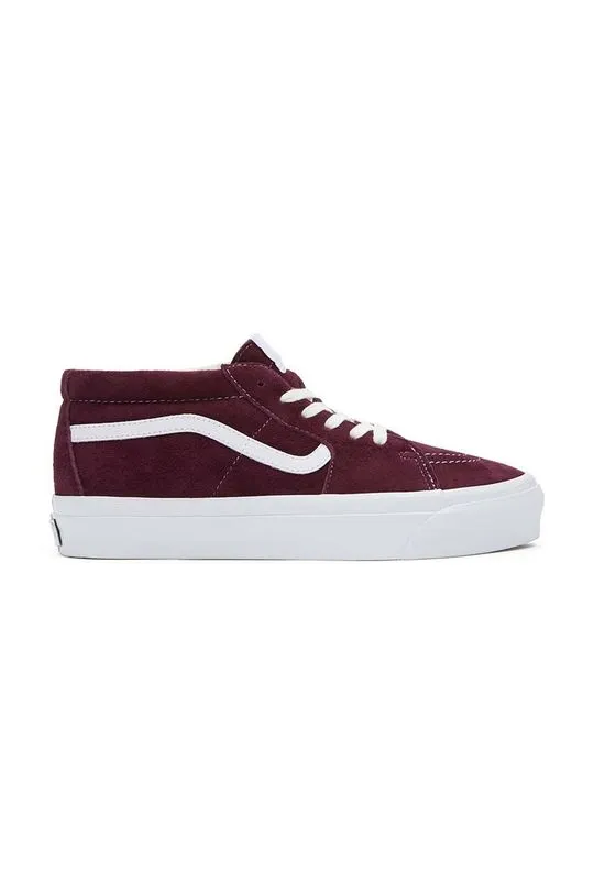 Vans suede sneakers Sk8-Mid Reissue 83 LX maroon color VN000CQQ4QU1