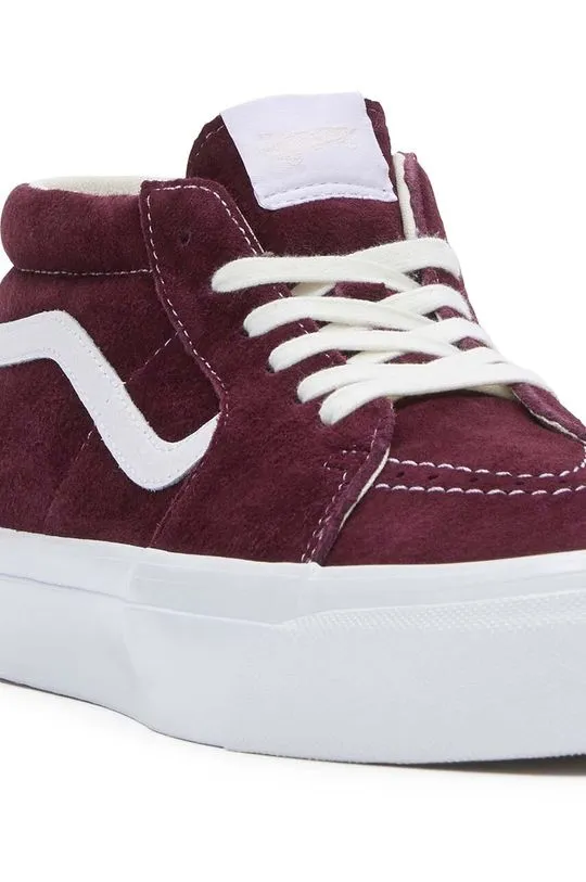 Vans suede sneakers Sk8-Mid Reissue 83 LX maroon color VN000CQQ4QU1