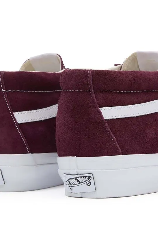 Vans suede sneakers Sk8-Mid Reissue 83 LX maroon color VN000CQQ4QU1