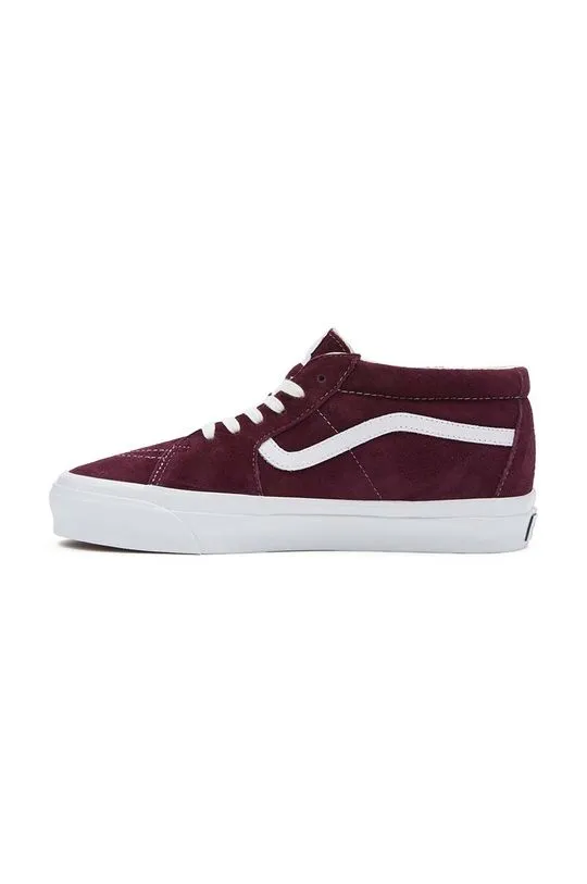 Vans suede sneakers Sk8-Mid Reissue 83 LX maroon color VN000CQQ4QU1