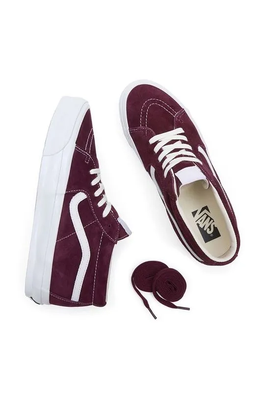 Vans suede sneakers Sk8-Mid Reissue 83 LX maroon color VN000CQQ4QU1