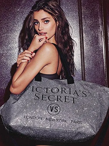 VICTORIA'S SECRET GLITTER LARGE TOTE BAG 3 COLOR TO CHOOSE