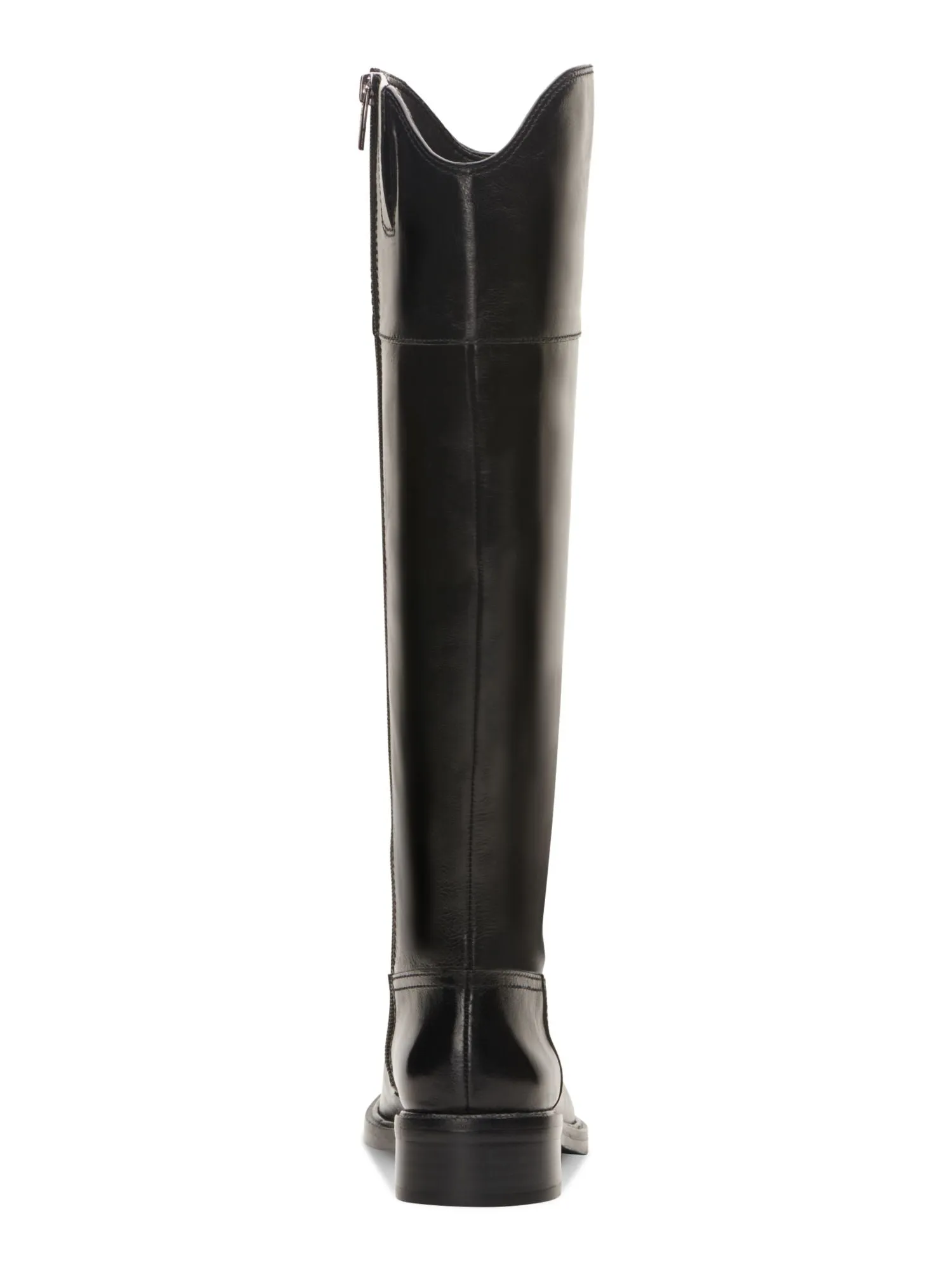 VINCE CAMUTO Womens Black Goring Padded Alfella Round Toe Block Heel Zip-Up Leather Riding Boot M