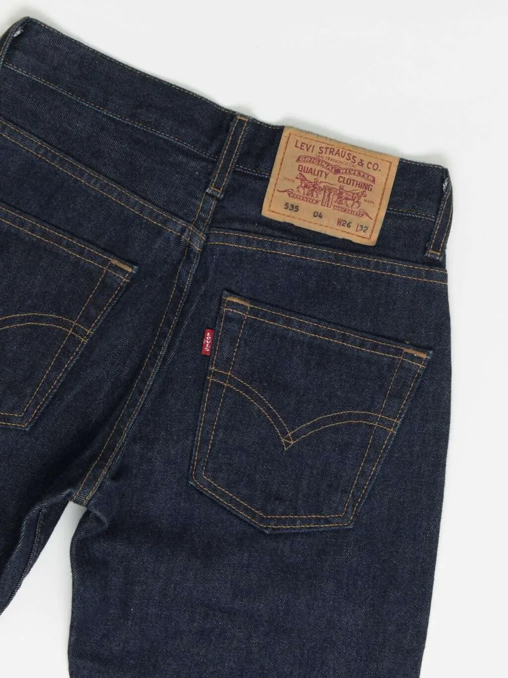 Vintage Levis 535 jeans 25 X 31 dark blue dark wash 90s / Y2K