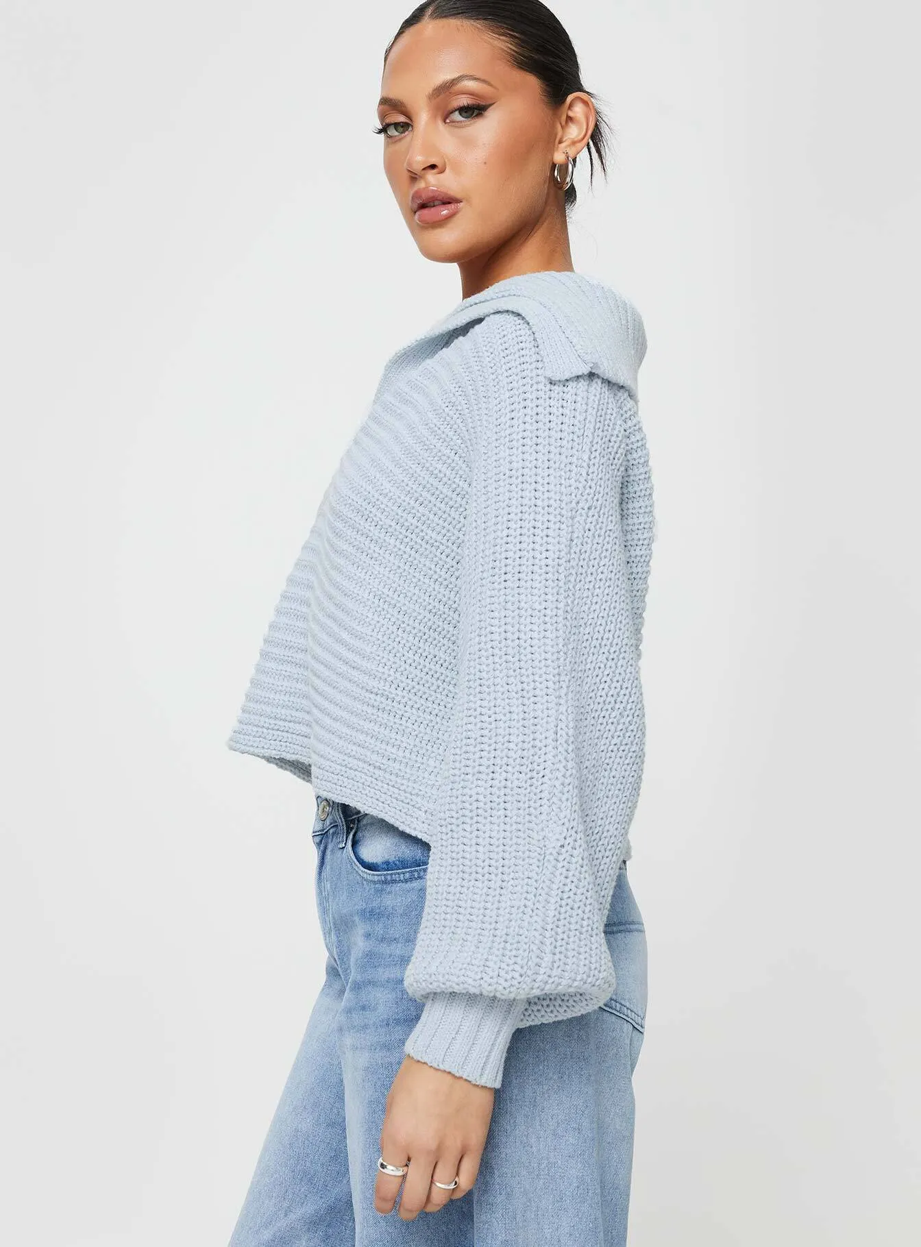 Wester Ribbed Jumper Blue