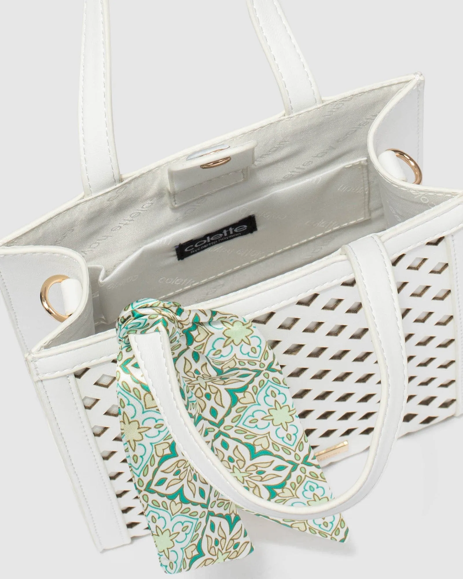 White Rosie Mini Tote Bag