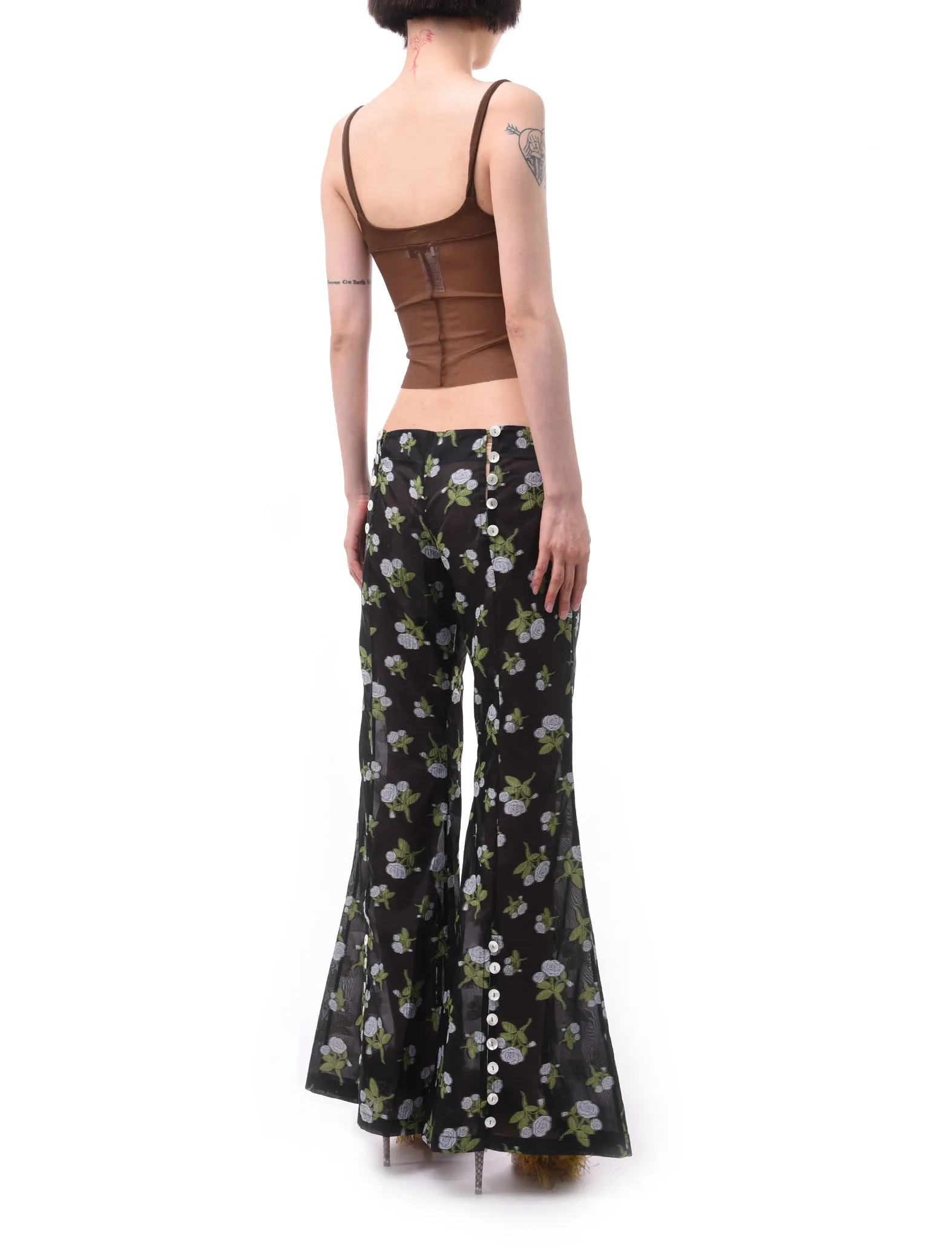 Yuhan Wang Floral Jacquard Trousers