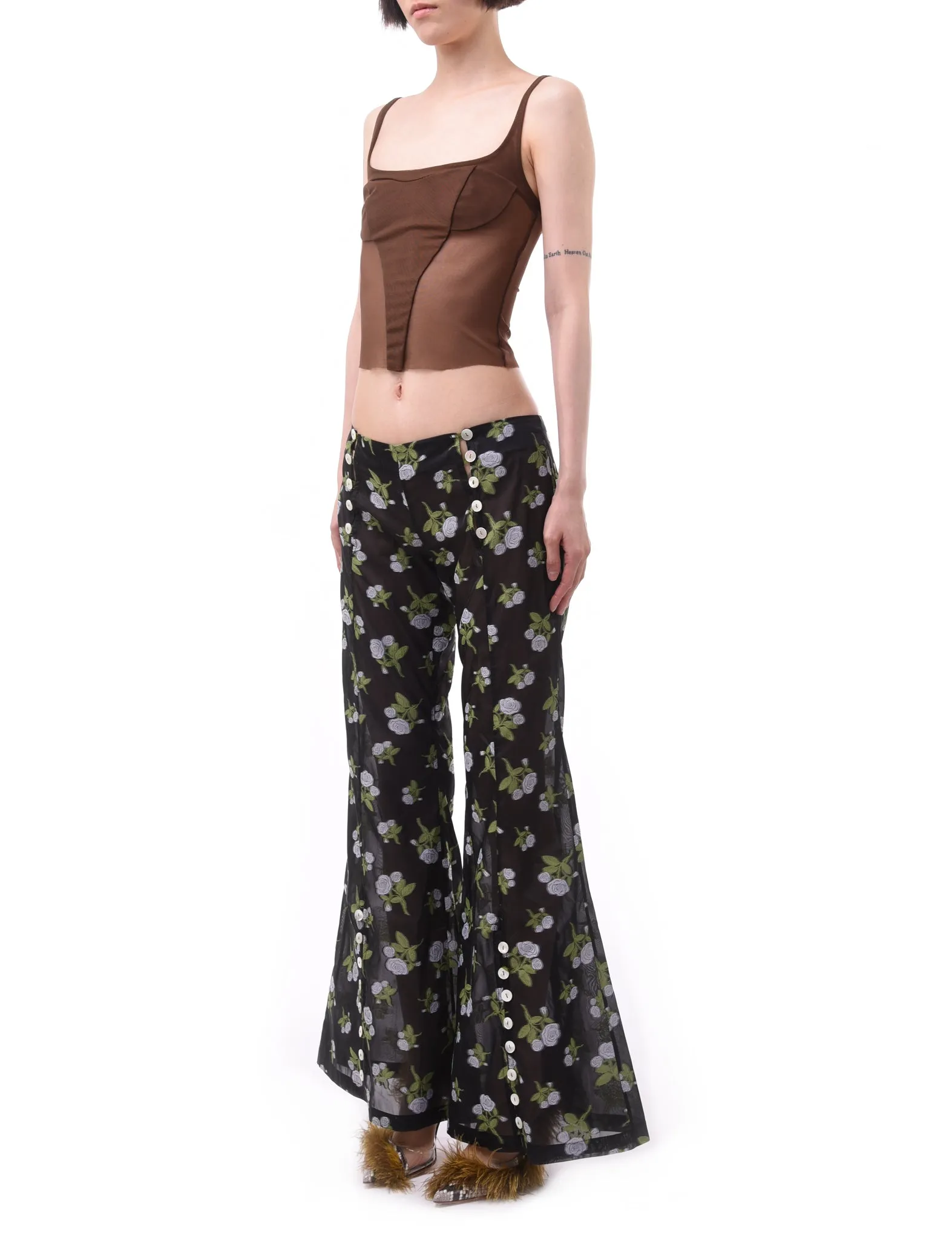 Yuhan Wang Floral Jacquard Trousers